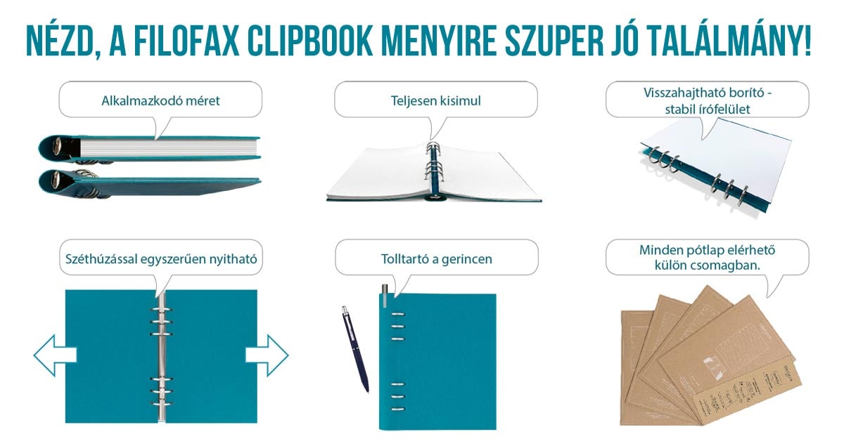 Filofax Clipbook tulajdonságok